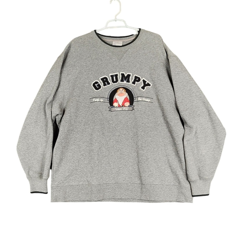 Walt Disney World‎ Grumpy Sweatshirt Gray Crewneck Pullover 1937